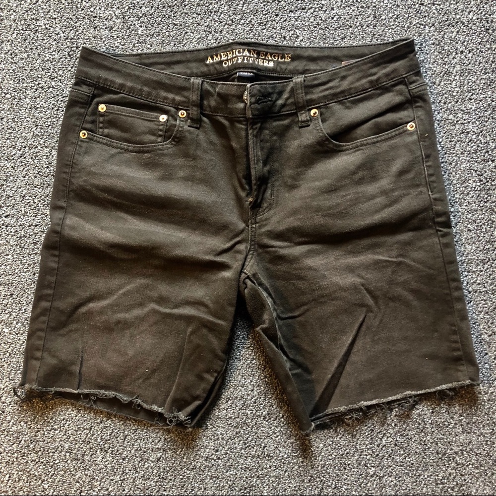 American Eagle Black Skinny Bermuda Shorts